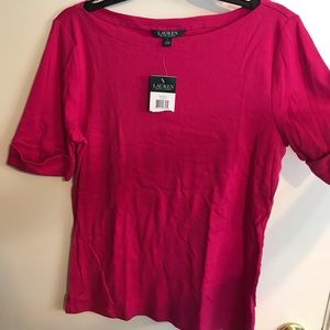 Ralph Lauren short sleeve shirt in hot pink
